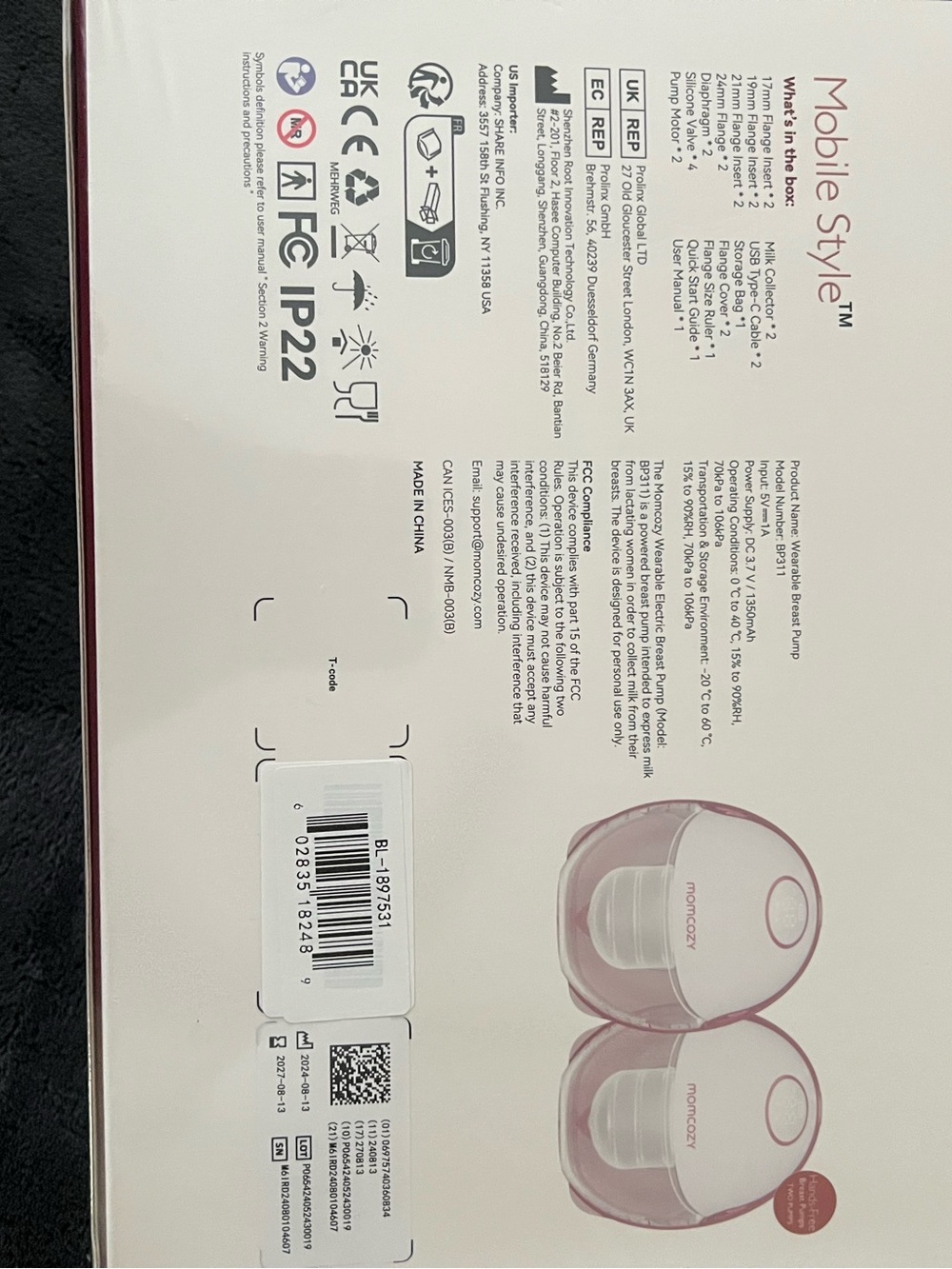 Momcozy Hands-Free Double Electric Pump - Picture 4 of 9